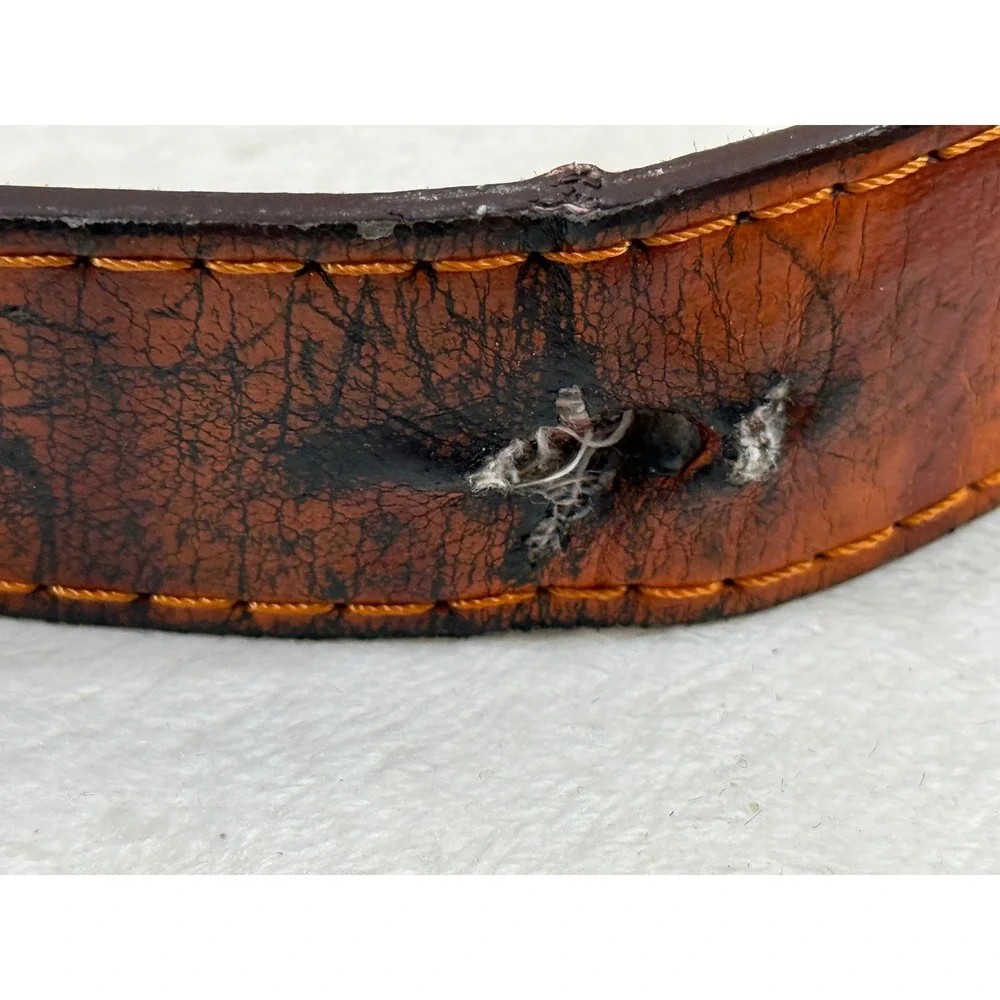 Dika Bella Men's Brown Leather Belt 42 Distressed Western Rustic Buckle